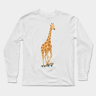 Giraffe Skater Skateboard Long Sleeve T-Shirt